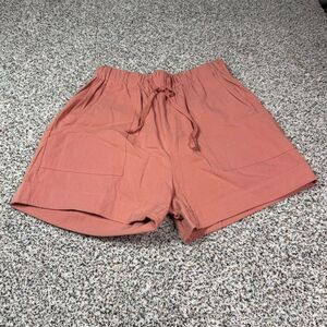 Women's Apricot Elastic Waist Drawstring Shorts Size S Casual Summer​